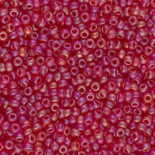 Miyuki rocailles Perlen 11/0 - Matted transparent red ab 11-141FR